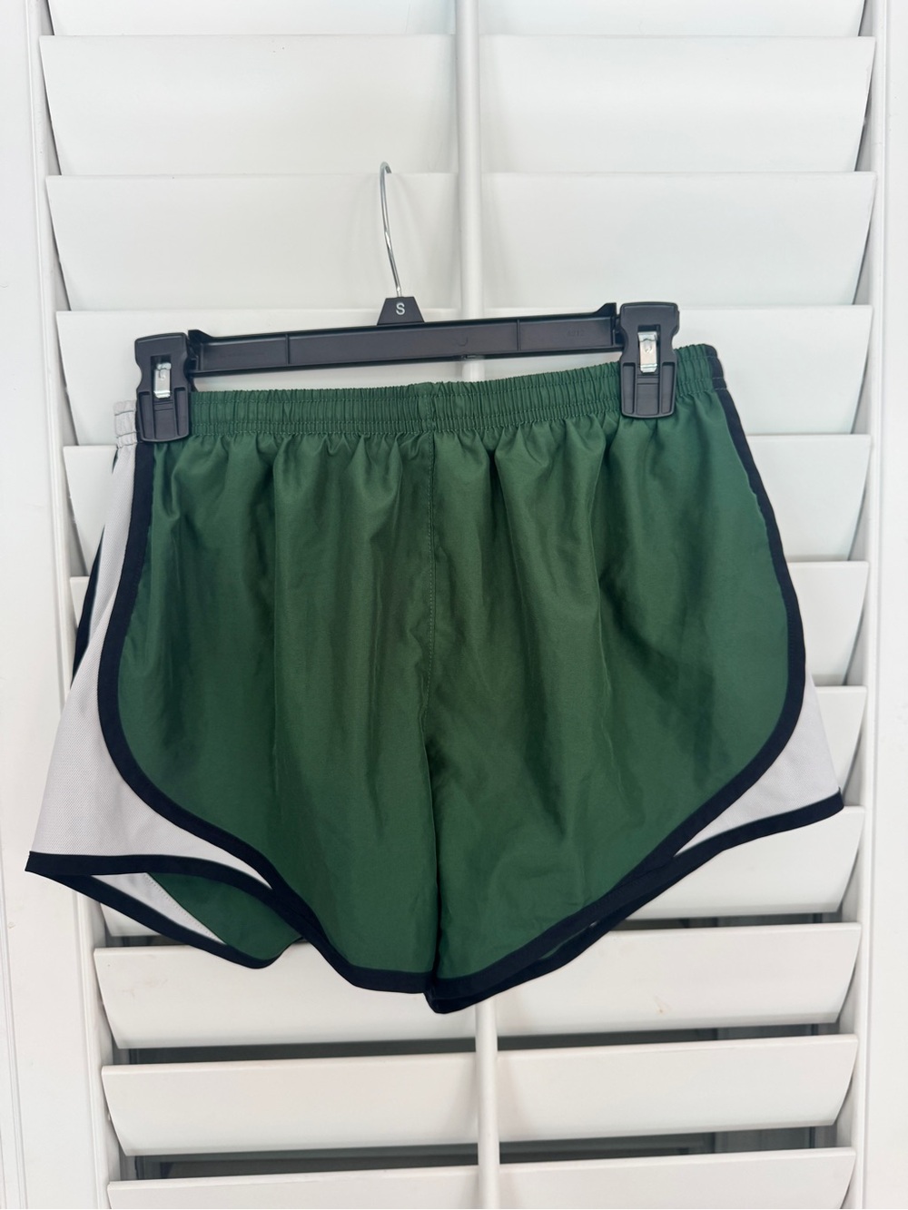 Sport-Tek Dark Green Athletic Shorts with Black & White Trim
